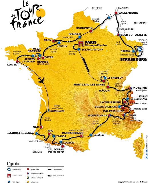 2006 Tour Route Map